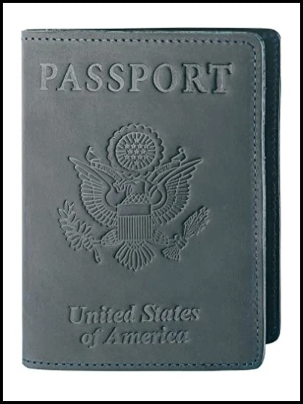 RFID Blocking Genuine Leather Passport Holder Wallet with Vaccine Card Slot